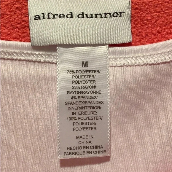 Alfred Dunner Coral Button Down 3/4 Sleeves Top - Picture 7 of 14